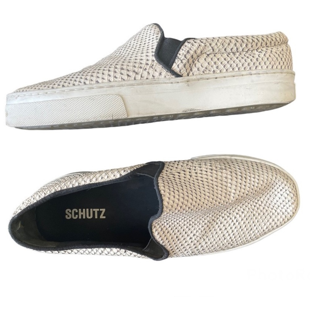 SCHUTZ snake print slip on sneakers/ size 10.5